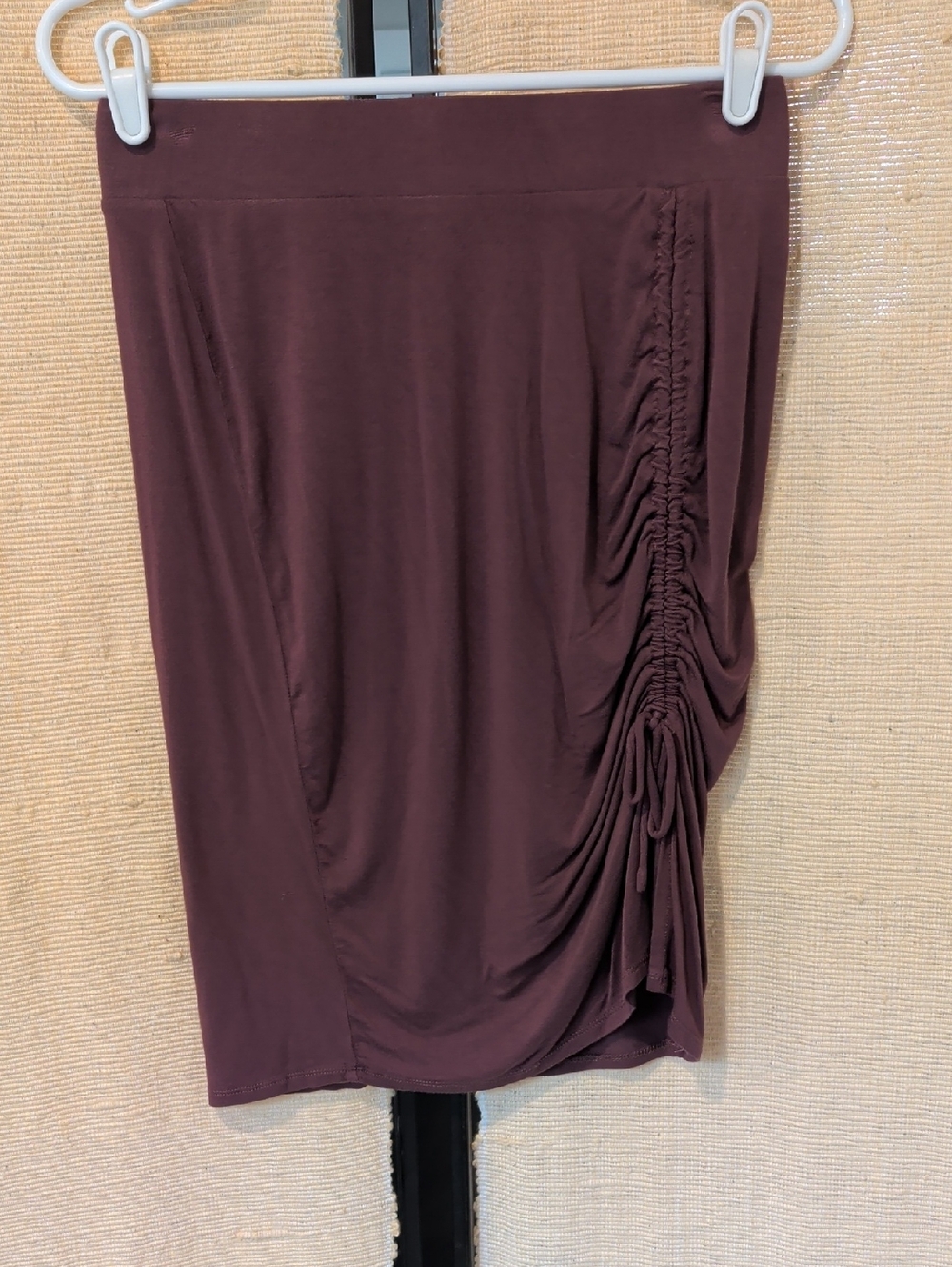 Maurices Plum Ruched Side Pencil Skirt